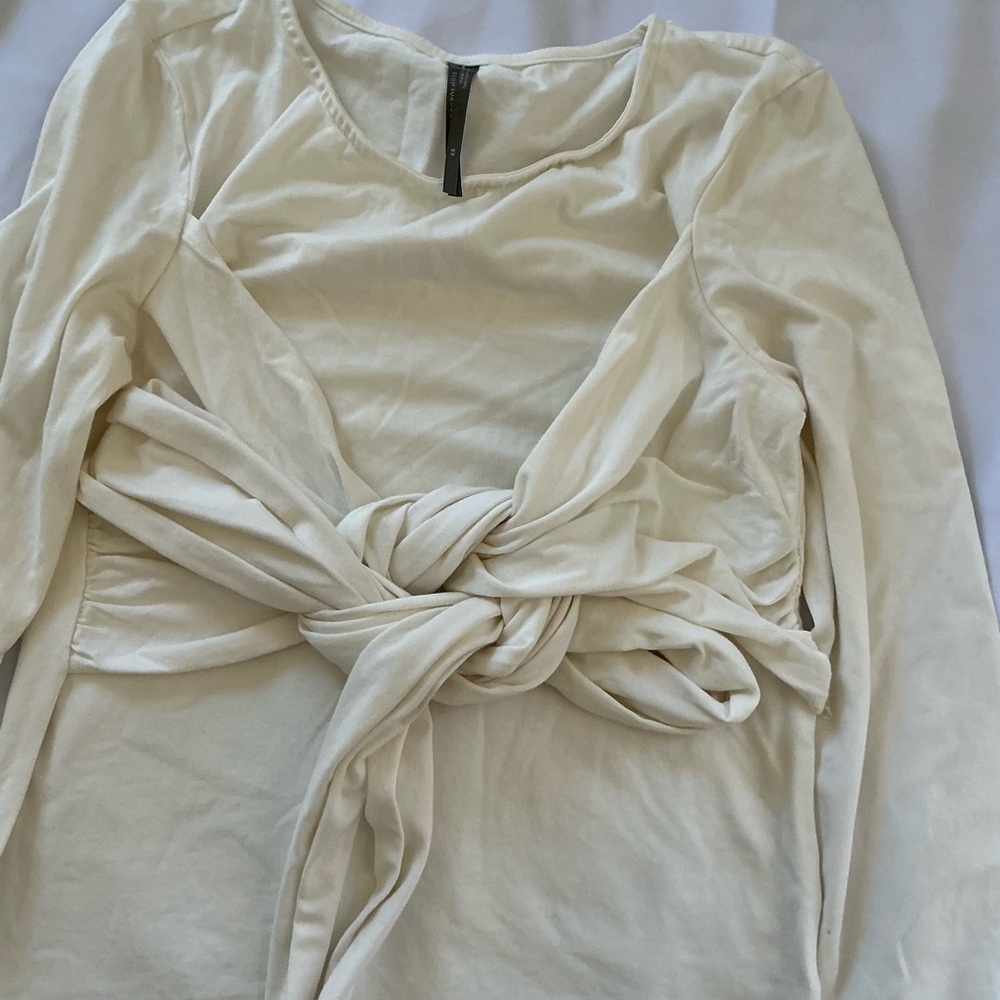 Anthropologie Cream Long Sleeve Top